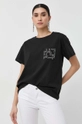 czarny Liu Jo t-shirt bawełniany