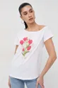 λευκό Βαμβακερό μπλουζάκι Liu Jo Γυναικεία
