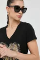 czarny Liu Jo t-shirt bawełniany