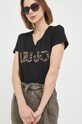 Liu Jo t-shirt bawełniany czarny WA3418.JS923