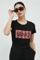czarny Liu Jo t-shirt bawełniany