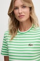Памучна тениска Lacoste зелен TF2594