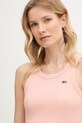 Lacoste top damski bawełniany różowy TF5388