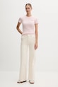 Lacoste t-shirt bawełniany TF5538 różowy AW25