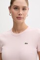 Бавовняна футболка Lacoste рожевий TF5538