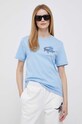 Бавовняна футболка Lacoste x Netflix блакитний TF7349