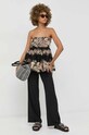 Twinset bluzka bawełniana 231TT2456 czarny SS23