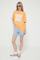 Памучна тениска Roxy ERJZT05461 оранжев SS23