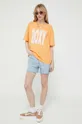 Βαμβακερό μπλουζάκι Roxy πορτοκαλί