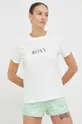 Βαμβακερό μπλουζάκι Roxy λευκό