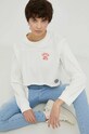 Βαμβακερή μπλούζα με μακριά μανίκια Levi's στάμπα λευκό A4929.0000