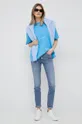 Βαμβακερό μπλουζάκι Calvin Klein Jeans μπλε