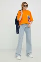 Calvin Klein Jeans t-shirt bawełniany pomarańczowy