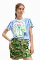 Desigual t-shirt z elastanem multicolor 23SWTK05