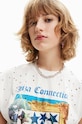 Desigual tricou din bumbac 23SWTK06 alb SS23
