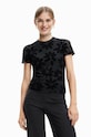 Desigual t-shirt z elastanem czarny 23SWTK85