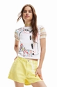 beżowy Desigual t-shirt bawełniany Damski