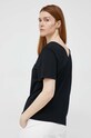 Odzież Sisley t-shirt bawełniany 3LANW4002.100 czarny
