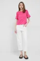 Βαμβακερό μπλουζάκι Pennyblack ροζ