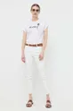Βαμβακερό μπλουζάκι Max Mara Leisure λευκό