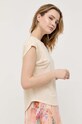 Ľanové tričko Max Mara Leisure béžová 2339411336600