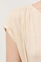 Ľanové tričko Max Mara Leisure 2339411336600 béžová