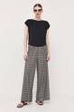 Ľanové tričko Max Mara Leisure 2339411336600 čierna SS23