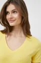 żółty United Colors of Benetton t-shirt bawełniany Damski