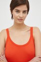 United Colors of Benetton top bawełniany pomarańczowy 3GA2E8397.3T5
