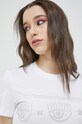 Chiara Ferragni tricou din bumbac alb 74CBHG02