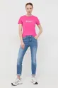 Βαμβακερό μπλουζάκι BOSS x Alica Schmidt ροζ