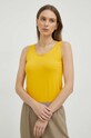 Marc O'Polo top z elastanem żółty 302200150001