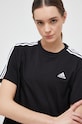 adidas t-shirt bawełniany Essentials czarny HR4913