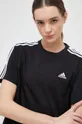 μαύρο Βαμβακερό μπλουζάκι adidas