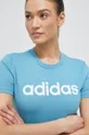 голубой Хлопковая футболка adidas