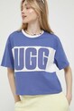 UGG t-shirt bawełniany 1136881 niebieski SS23