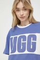 niebieski UGG t-shirt bawełniany