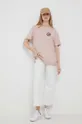 Bombažna kratka majica Colmar roza