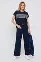 Bavlněné tričko Tommy Hilfiger WW0WW37881.PPYX námořnická modř SS23