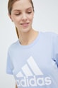 adidas t-shirt bawełniany niebieski IC0637