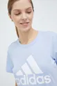 блакитний Бавовняна футболка adidas