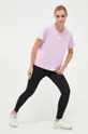 Kratka majica za vadbo adidas Performance Train Essentials 3-Stripes vijolična