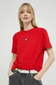 κόκκινο Μπλουζάκι Tommy Jeans Γυναικεία