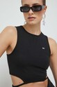Tommy Jeans top elasztánnal fekete DW0DW15662.PPYX