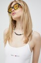 Tommy Jeans top z elastanem biały DW0DW15442.PPYX