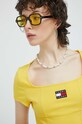 Tommy Jeans top żółty DW0DW15312.PPYX