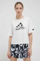 biały adidas Performance t-shirt bawełniany x Marimekko