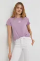 fioletowy Lee t-shirt bawełniany