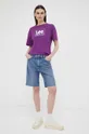 Lee t-shirt bawełniany fioletowy