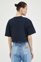 Îmbrăcăminte Lee tricou din bumbac L49CUW75 bleumarin